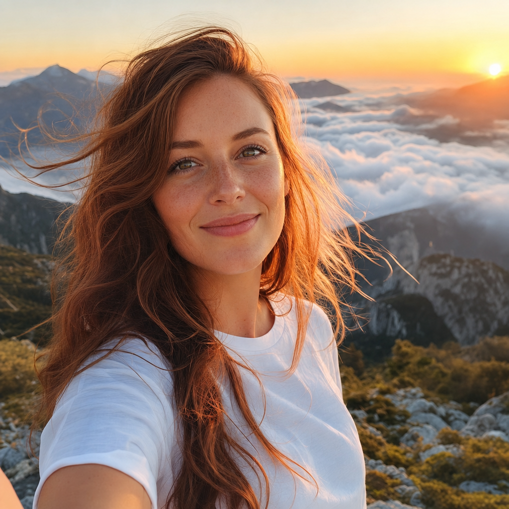 Mountain peak sunrise